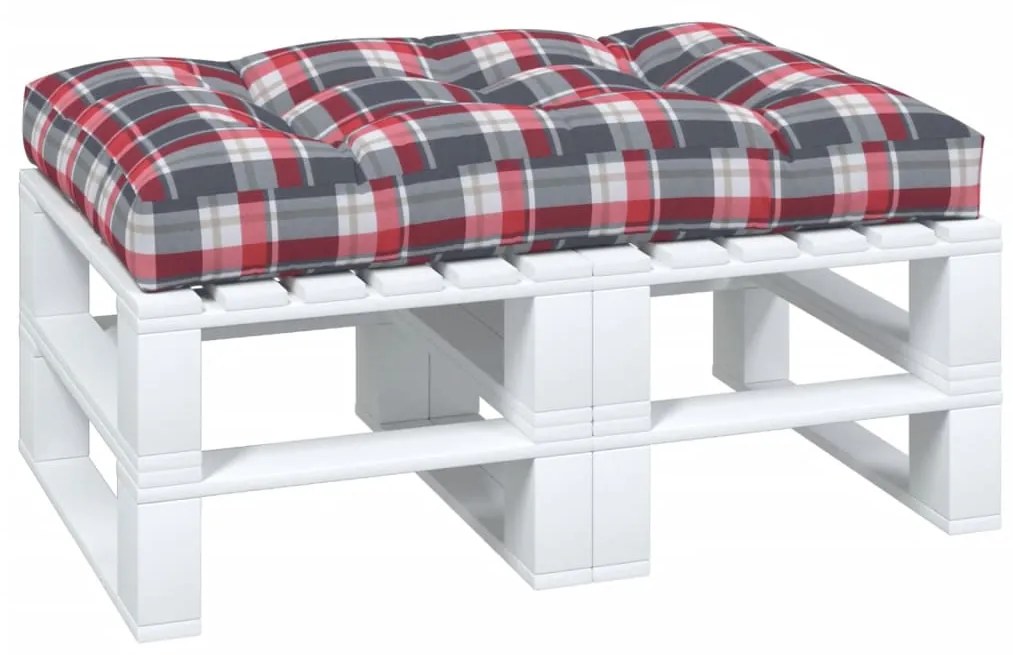 vidaXL Μαξιλάρι Παλέτας Κόκκινο Καρό 120 x 80 x 12 εκ. Υφασμάτινο