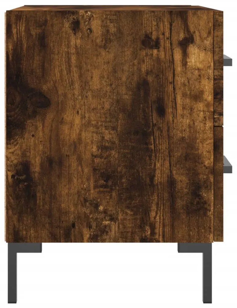 vidaXL Κομοδίνα 2 τεμ. Καπνιστή Δρυς 40 x 35 x 47,5 εκ. Επεξεργ. Ξύλο