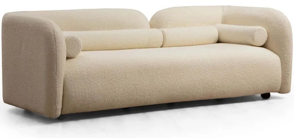Καναπές Τριθέσιος Victoria Μπουκλέ 859FTN2041 228x90x74cm Cream