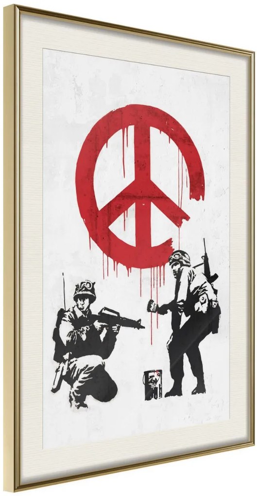 Αφίσα - Banksy: CND Soldiers II - 20x30 - Χρυσό - Με πασπαρτού