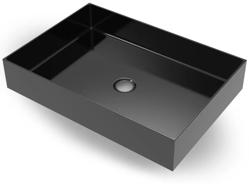 Νιπτήρας Επιτραπέζιος 55*38 cm Inox Black Brushed PVD Voss Aldo V1255-411