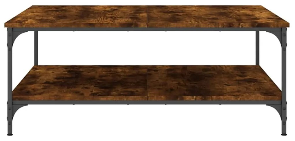 vidaXL Τραπεζάκι Σαλονιού Καπνιστή Δρυς 100x100x40 εκ Επεξεργασμ. Ξύλο