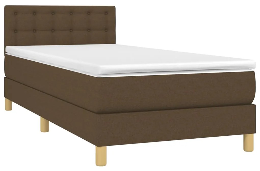 ΚΡΕΒΑΤΙ BOXSPRING ΜΕ ΣΤΡΩΜΑ ΣΚΟΥΡΟ ΚΑΦΕ 90X200 ΕΚ. ΥΦΑΣΜΑΤΙΝΟ 3140908