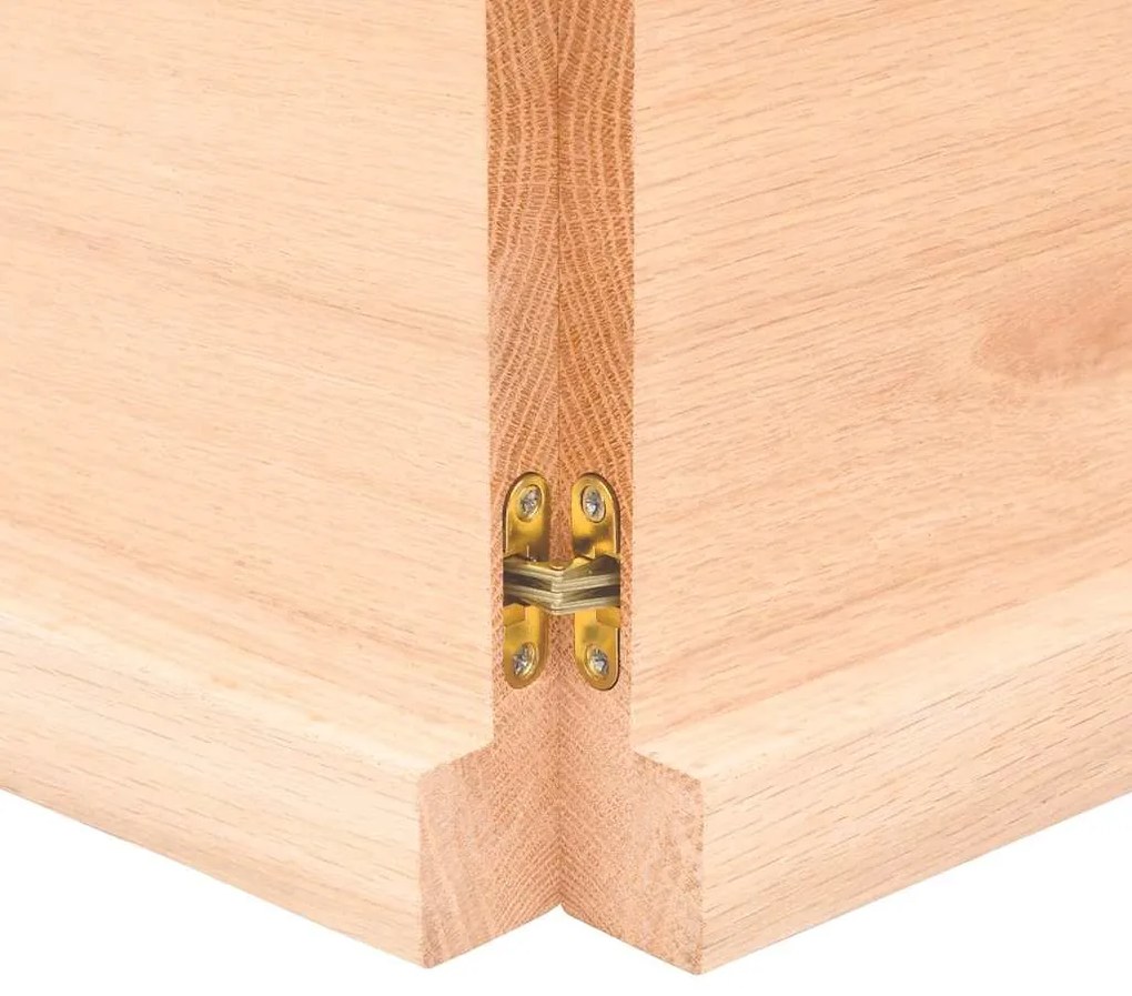 vidaXL Ράφι Τοίχου 220x40x(2-4) εκ. από Ακατέργαστο Μασίφ Ξύλο Δρυός