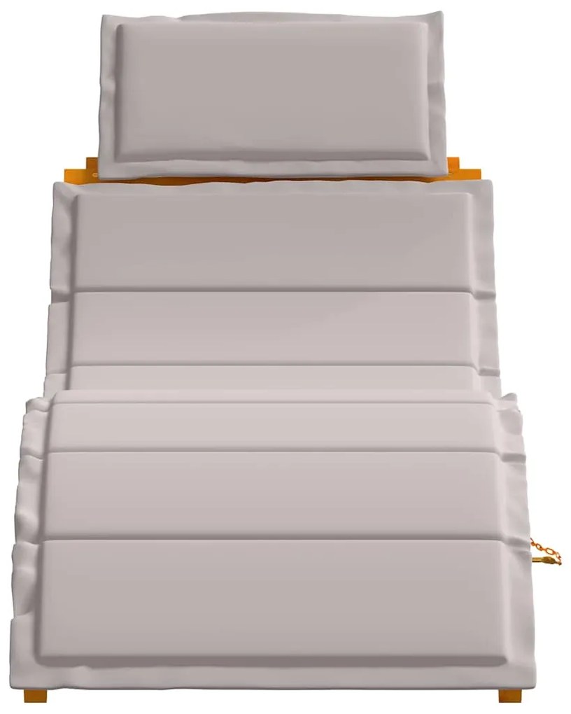 vidaXL Ξαπλώστρα 2 pcs Taupe 184 x 55 x 64 εκ Μασίφ ξύλο ακακίας