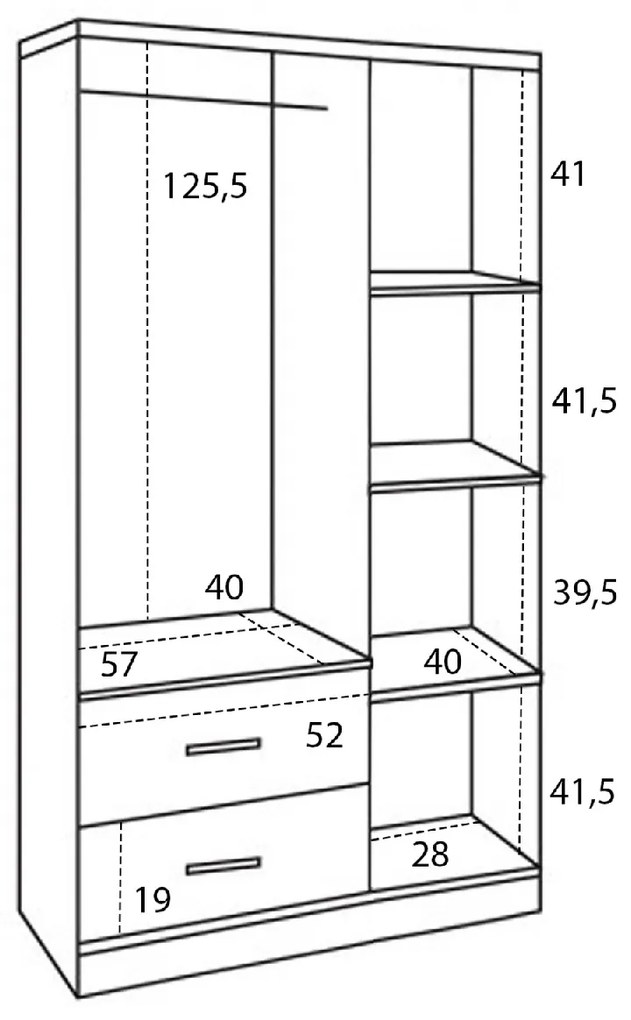 ΝΤΟΥΛΑΠΑ 3ΦΥΛΛΗ ME 2 ΣΥΡΤΑΡΙΑ CAESAR HM340.04 SONAMA ΜΕ ΓΚΡΙ 89x42,5Χ181εκ.