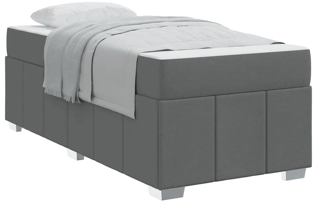 vidaXL Σκελετός Κρεβατιού Σκούρο γκρι 90 x 200 cm ύφασμα