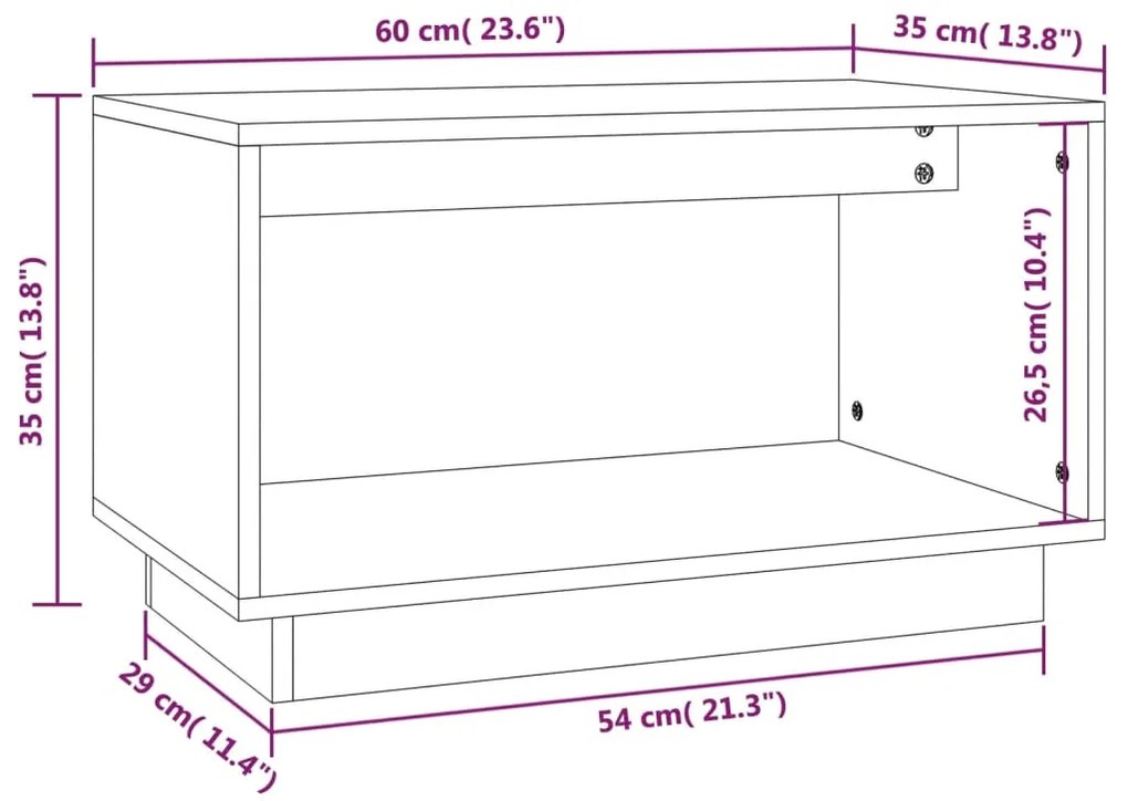 ΈΠΙΠΛΟ ΤΗΛΕΟΡΑΣΗΣ ΚΑΦΕ ΜΕΛΙ 60X35X37 ΕΚ ΑΠΟ ΜΑΣΙΦ ΞΥΛΟ ΠΕΥΚΟΥ 813827