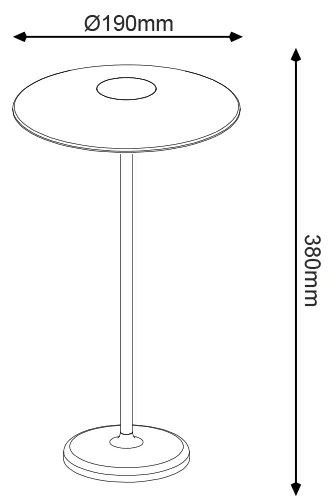 LED SMD TABLE BATTERY LUMINAIRE 2W 260LM 83° 3.000K WHITE CRI80 IP54 - LG2441W-400 - LG2441W-400