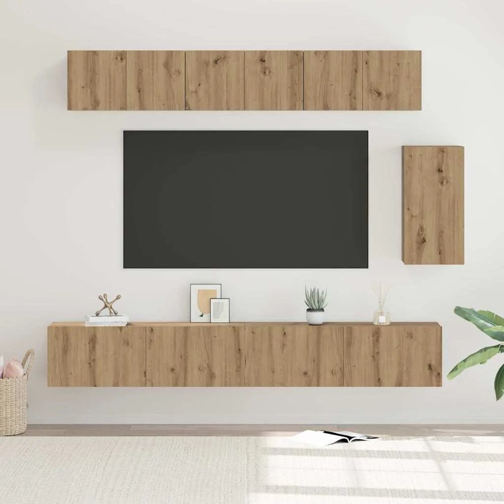 vidaXL Σετ επίπλου τηλεόρασης 6 pcs artisan δρυς 100 x 30 x 30 cm