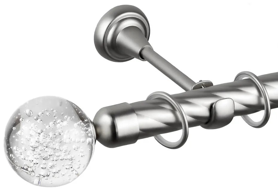 Κουρτινόβεργα μονή twist Cristal Monaco 25/19 – χρώμιο ματ - 320 cm