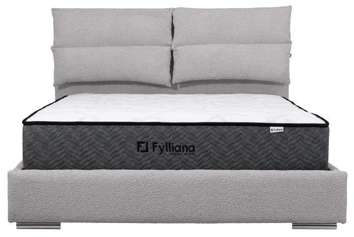 Επενδυμένο Κρεβάτι Andros Fylliana Γκρί Διπλό 160x200 εκ. 175x214x115 εκ.