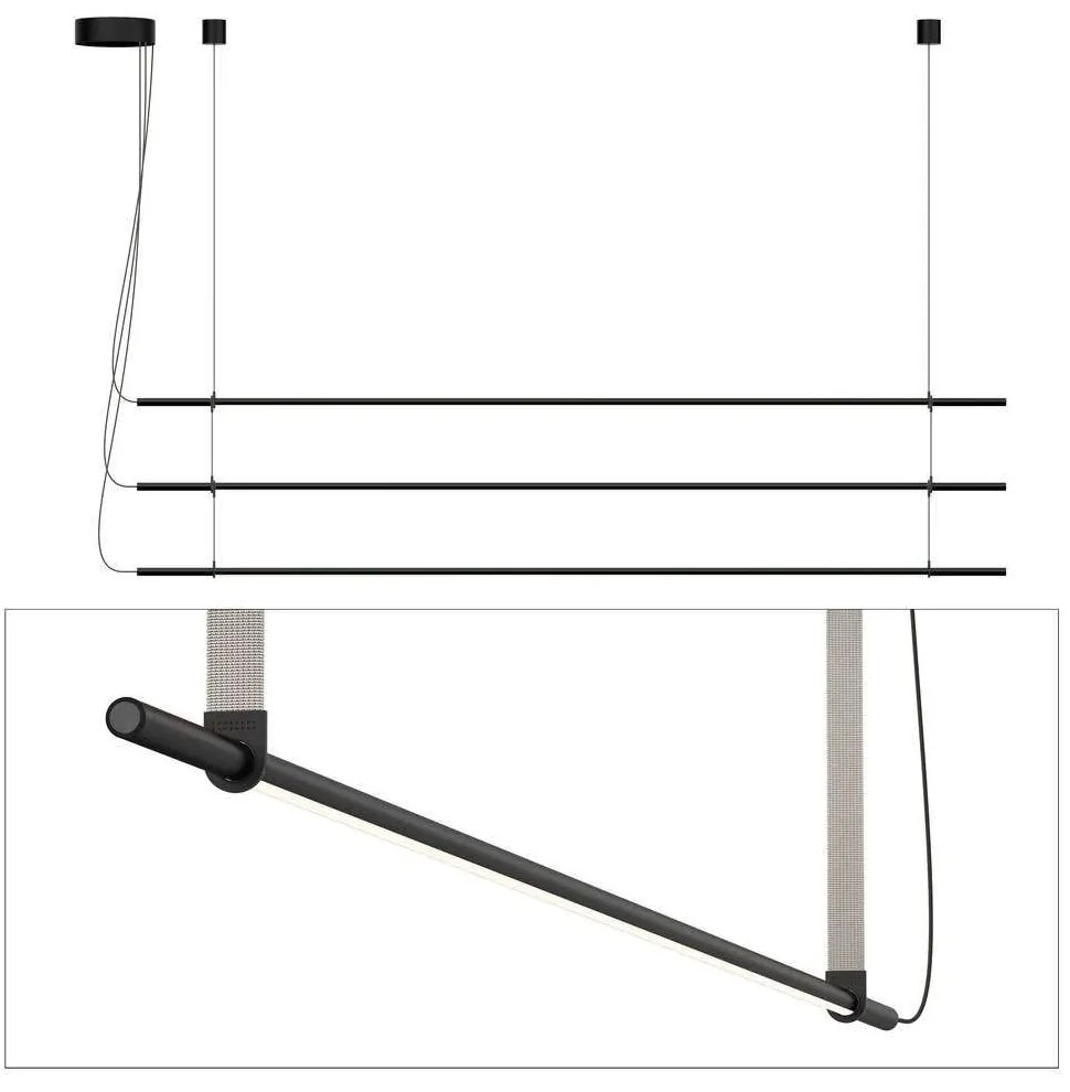 Φωτιστικό Οροφής - Ράγα T.O 3 Stack 3X10872/10876/2X10879 137x26cm Dim Led 750lm 10W 2700K Black-Grey Pablo Designs