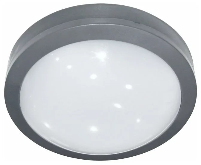 Adeleq Led Πλαφονιέρα Pc Στρογγυλή Φ230Mm 18W 4000K Ip65 Γκρι 21-230186