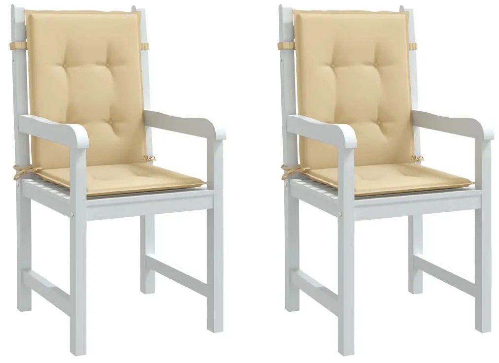 Μαξιλάρια Καρέκλας με Πλάτη 2 τεμ. Μπεζ 100x50x4 εκ. Ύφασμα