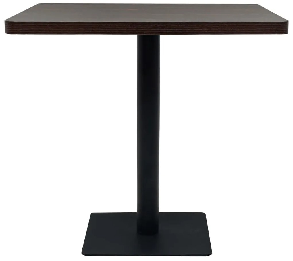 vidaXL Τραπέζι Bistro Τετράγωνο Σκούρο Σταχτί 80x80x75 εκ. MDF/Ατσάλι