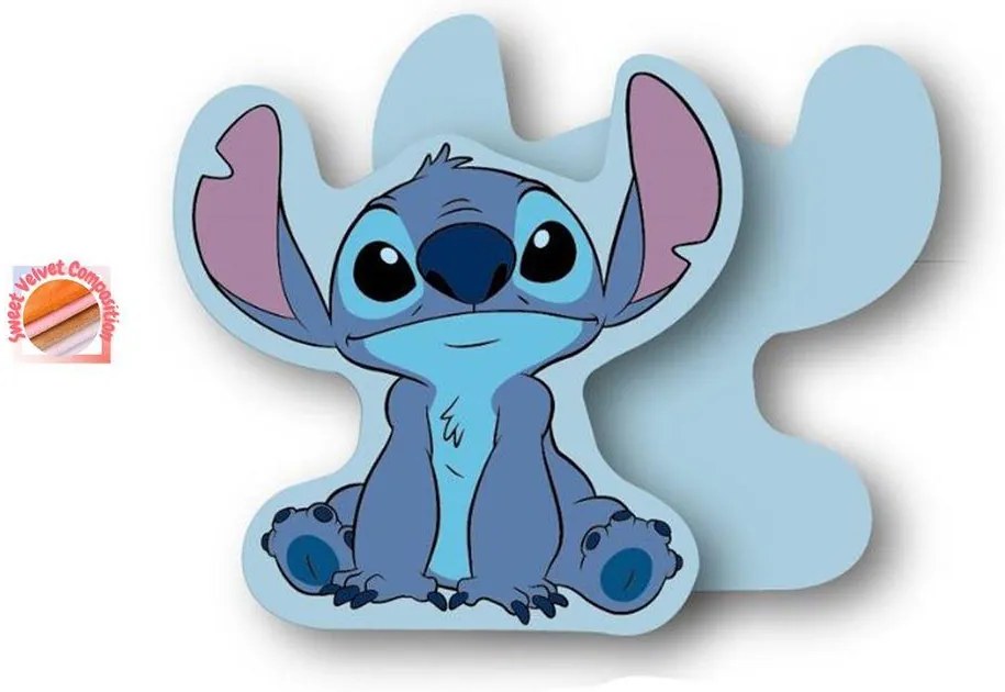Διακοσμητικό Μαξιλάρι Μικρό Disney Home Velboa 15εκ. Stitch 85 Sky Blue DimCol