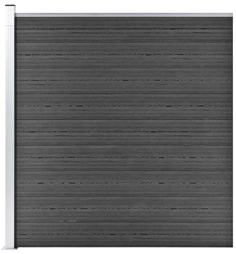 vidaXL Πάνελ Περίφραξης Μαύρο 175 x 186 εκ. από WPC