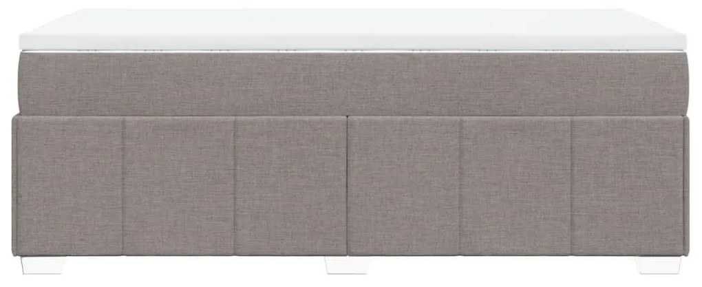 Κρεβάτι Boxspring με Στρώμα Taupe 90x190 εκ.Υφασμάτινο - Μπεζ-Γκρι