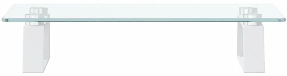 vidaXL Βάση Οθόνης Λευκή 40 x 20 x 8 εκ. από Ψημένο Γυαλί και Μέταλλο