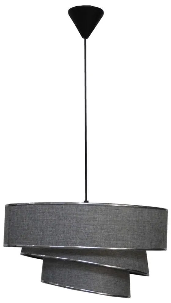 Φωτιστικό Οροφής 14-0283 1/Ε27 Φ40x95cm Τριπάτο Αμπαζούρ Grey Heronia Metal, Fabric