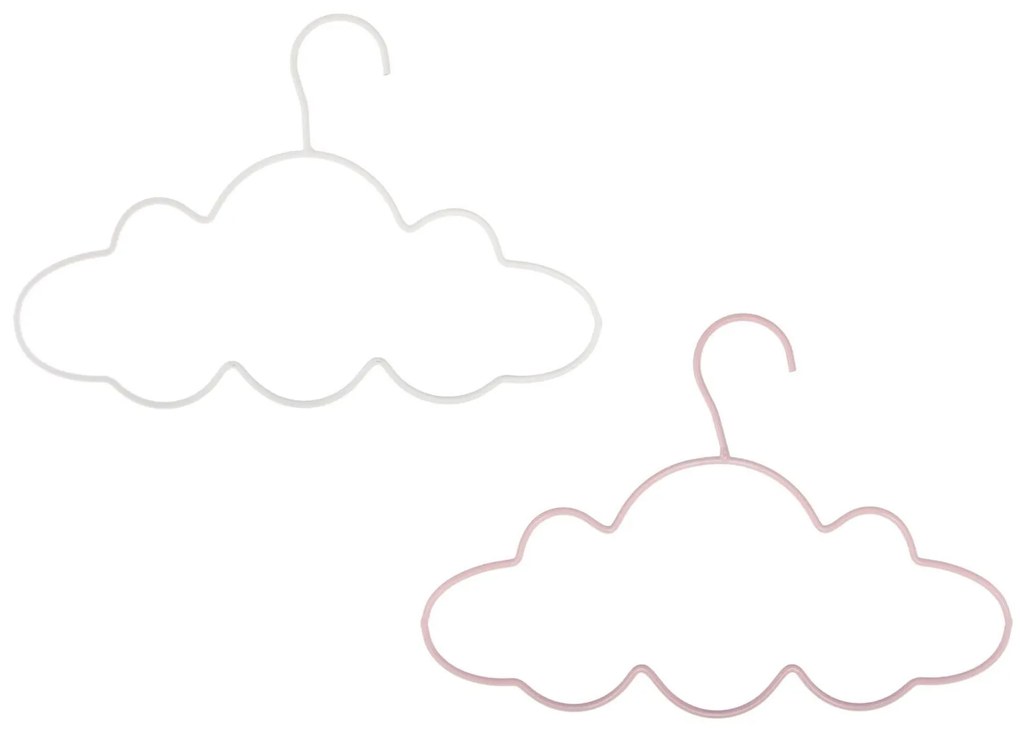 Μεταλλική κρεμάστρα Atmosphera - 3 τεμάχια - Λευκό/Ροζ