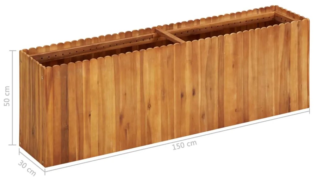 vidaXL Ζαρντινιέρα Υπερυψωμένη 150 x 30 x 50 εκ. Μασίφ Ξύλο Ακακίας
