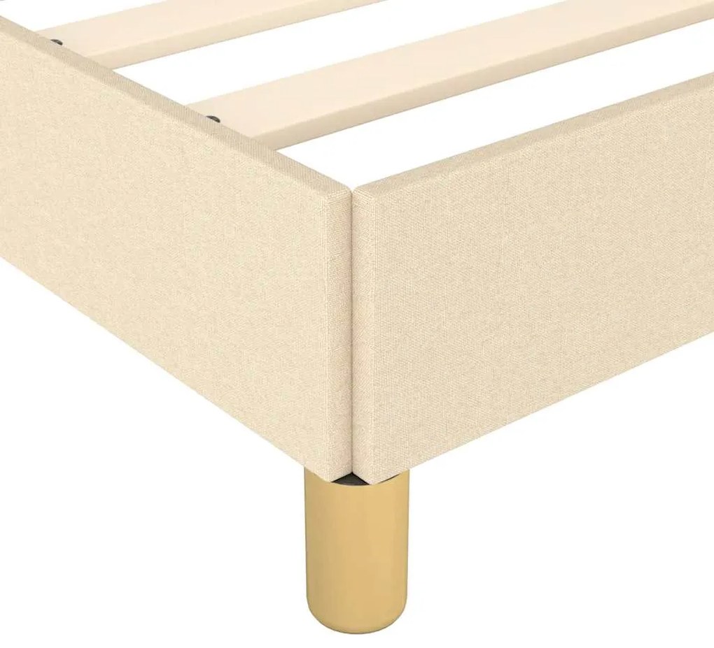 vidaXL Σκελετός Κρεβατιού Χωρίς Στρώμα Κρεμ 140x200 εκ.Υφασμάτινο