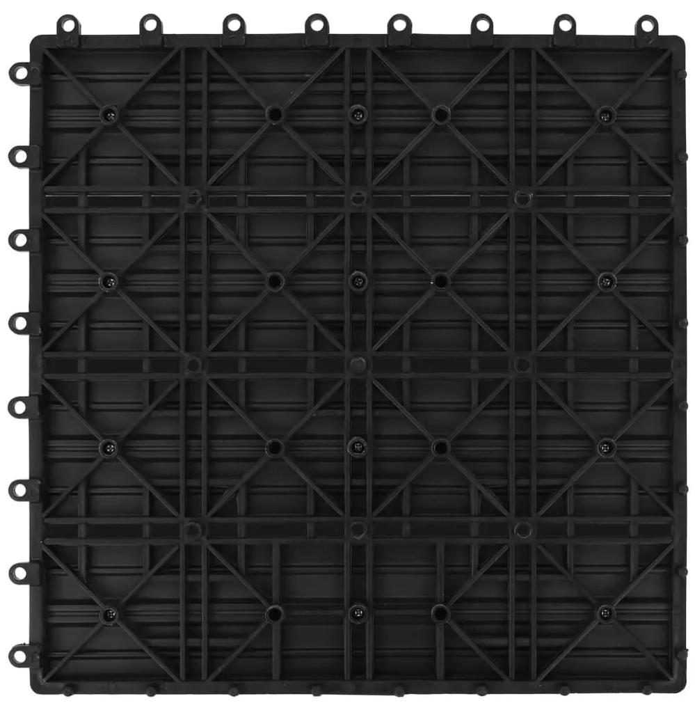Πλακάκια Deck 11 τεμ. Μαύρα 30 x 30 εκ. 1 μ² από WPC - Μαύρο