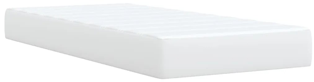 vidaXL Κρεβάτι Boxspring με Στρώμα Λευκό 80 x 200 εκ. Συνθετικό Δέρμα