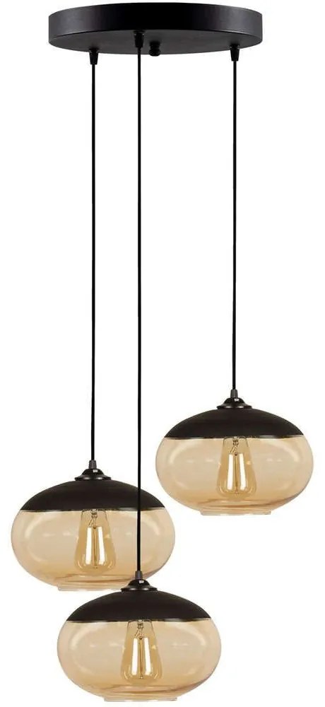 Φωτιστικό Οροφής Camini 892OPV1773 Φ50x113cm 3xE27 40W Black-Amber Opviq