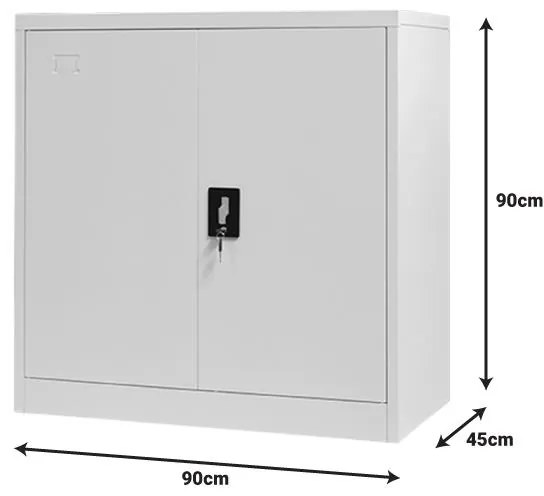 Ντουλάπα Armon Μεταλλική Ανοιχτό Γκρί 90x45x90 εκ. 90x45x90 εκ.