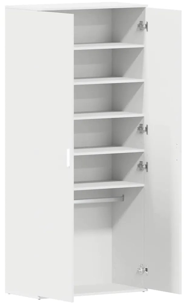 vidaXL Ντουλάπα Παπουτσιών Λευκό 80 x 39 x 180 εκ Επεξεργασμένο ξύλο
