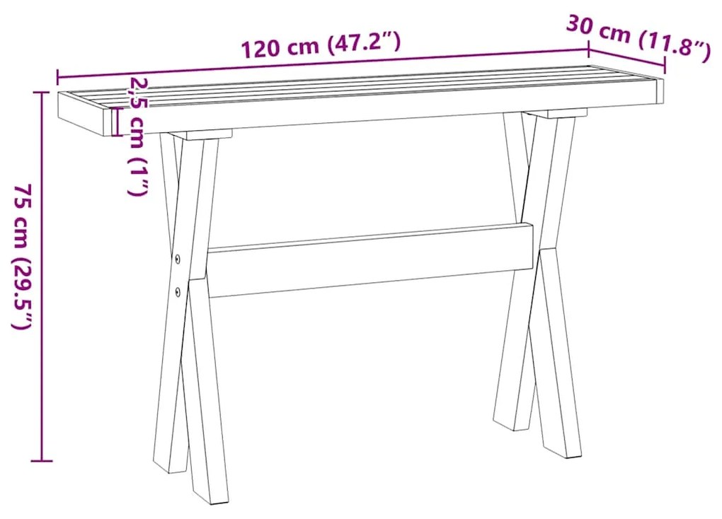 ΤΡΑΠΕΖΙ ΚΟΝΣΟΛΑΣ NOAIN ΜΕ ΠΟΔΙΑ ΣΧΗΜΑΤΟΣ X 120X30X75 CM 4100037