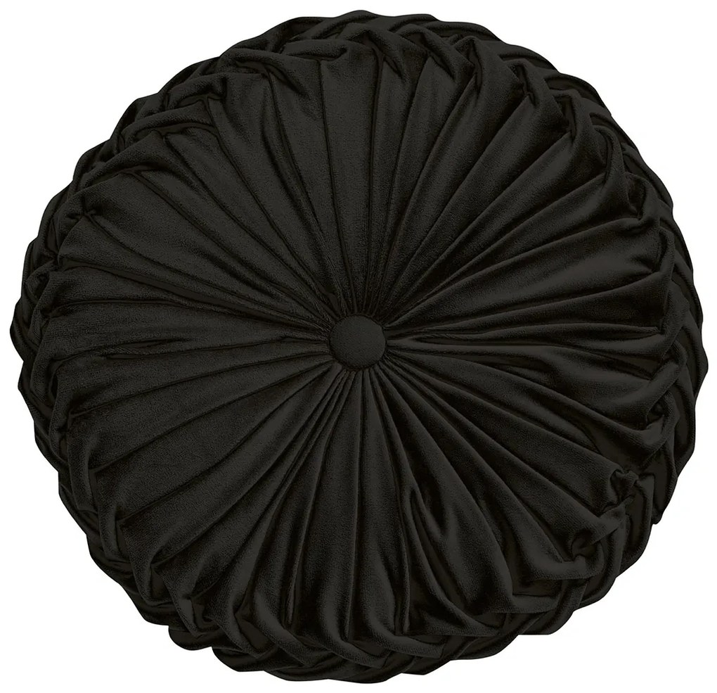 Βελουτέ  Διακοσμητικό Μαξιλάρι (Φ40) Das Home Cushions 0252 Black