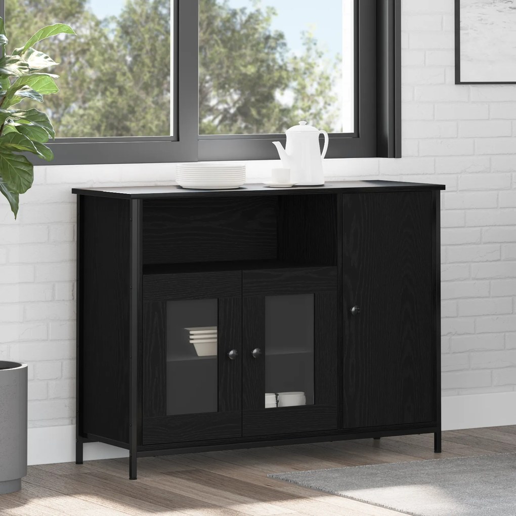 vidaXL Μπουφές Μαύρου Δρυός 100x35x75 εκ Επεξεργασμένο Ξύλο