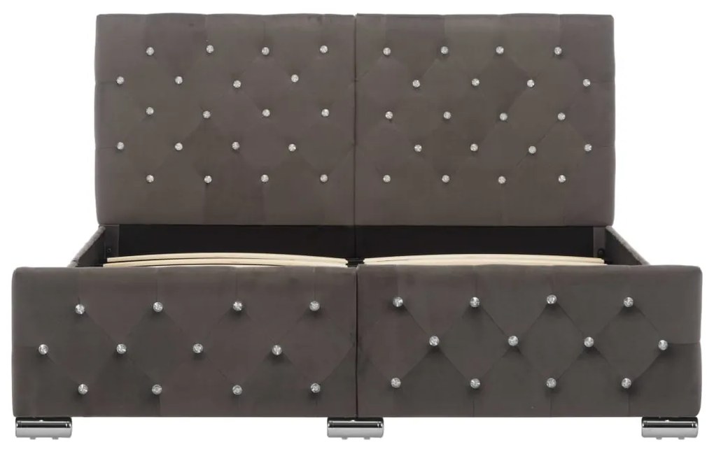 vidaXL Πλαίσιο Κρεβατιού Γκρι 140 x 200 εκ. Βελούδινο