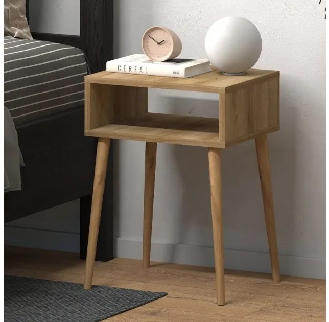 Κομοδίνο Fiona Megapap pine oak 45x30x58εκ. GP022-0089,3-GP022-0089,3-Καφέ GP022-0089,3