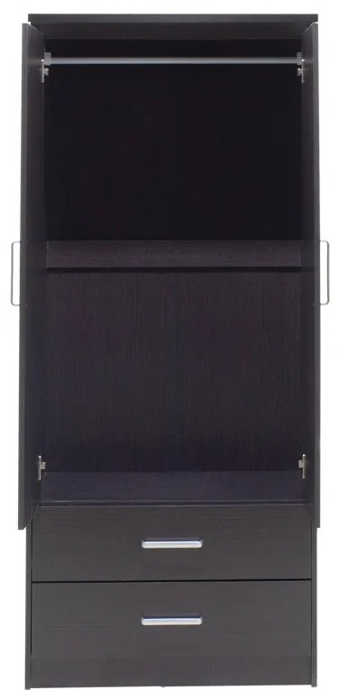 Ντουλάπα ρούχων δίφυλλη OLYMPUS pakoworld χρώμα wenge 81x57x183εκ