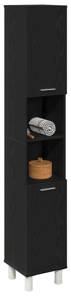 vidaXL Ντουλάπα Μπάνιου Μαύρης Δρυός 30x30x179 εκ. Φτιαγμένη από Ξύλο
