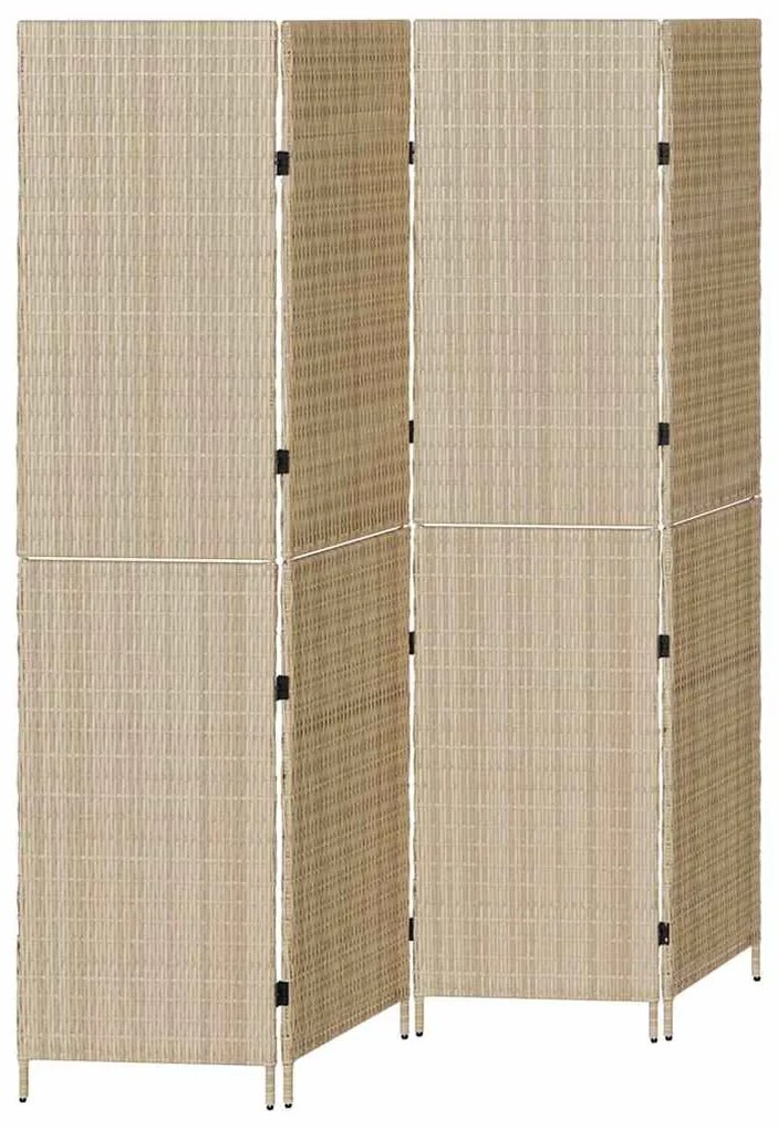 vidaXL Διαχωριστικό Δωματίου Μπεζ 196 x 180 cm συνθετικό ρατάν