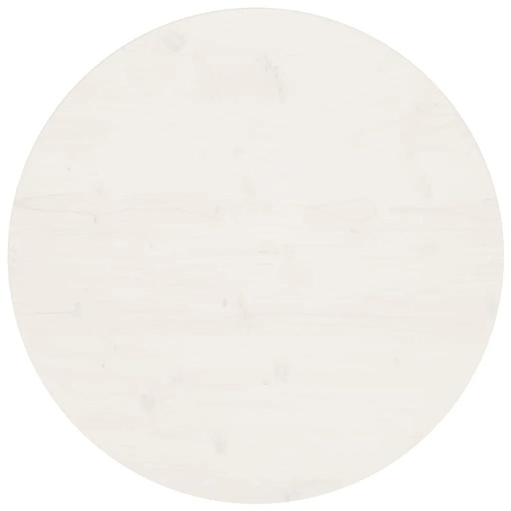 Επιφάνεια Τραπεζιού Λευκή Ø70 x 2,5 εκ. από Μασίφ Ξύλο Πεύκου