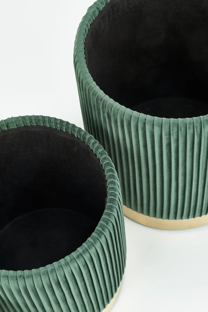 MONTY set of two stools: color: dark green DIOMMI V-CH-MONTY-PUFA-C.ZIELONY