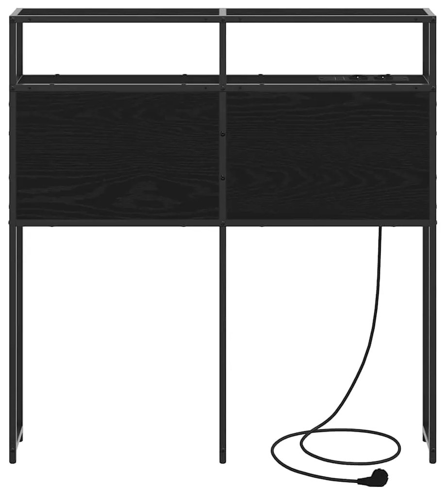 vidaXL Κεφαλάρι Αποθήκης με ράφι Μαύρη δρυς 75 cm Επεξεργασμένο ξύλο