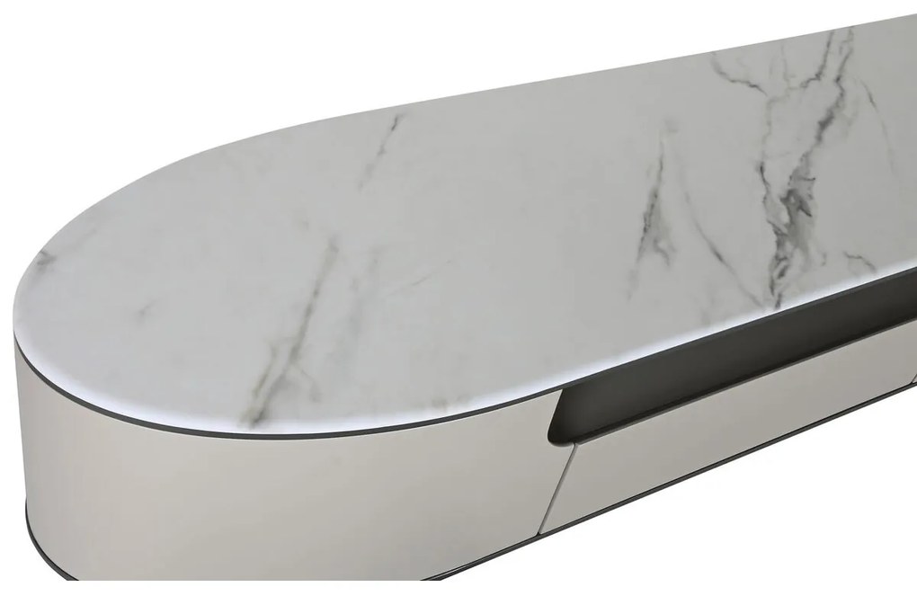 Τηλεόραση Home ESPRIT Λευκό Μπεζ 220 x 42 x 41,5 cm