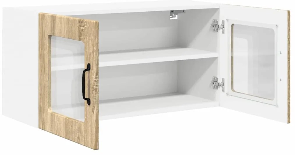 vidaXL Κρεμαστό ντουλάπι κουζίνας με ράφι Δρύς Sonoma 80 x 31 x 40 εκ