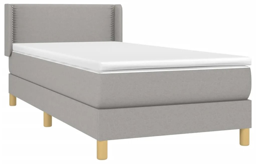 ΚΡΕΒΑΤΙ BOXSPRING ΜΕ ΣΤΡΩΜΑ ΑΝΟΙΧΤΟ ΓΚΡΙ 90X190 ΕΚ. ΥΦΑΣΜΑΤΙΝΟ 3130153