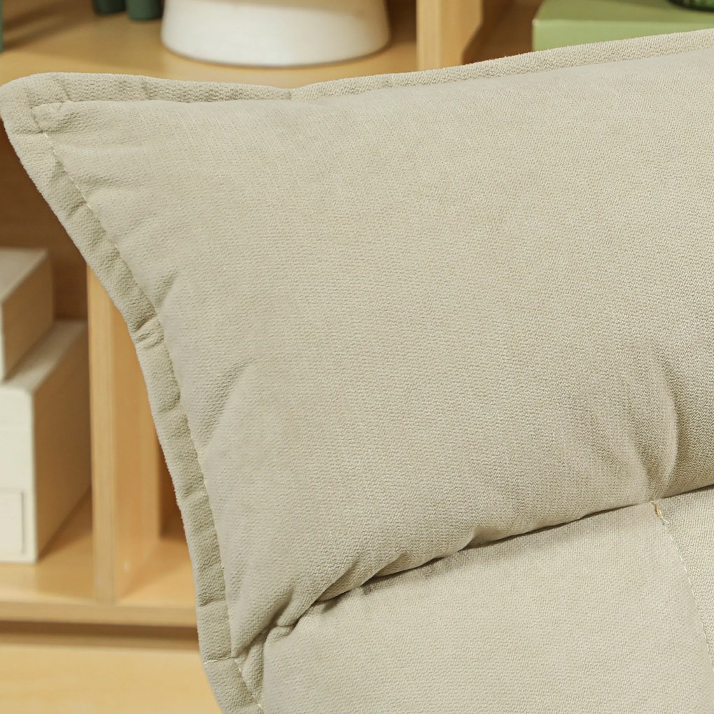 HOMCOM Πολυθρόνα δαπέδου με 5-θέσια ρυθμιζόμενη πλάτη, περιστρεφόμενη, μοντέρνα πολυθρόνα, Μπεζ