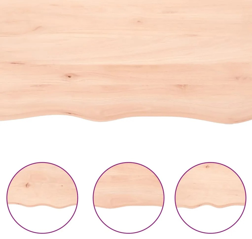 vidaXL Επιφάνεια Τραπεζιού 60x60x(2-6)εκ Ακατέργαστο Μασίφ Ξύλο Δρυός