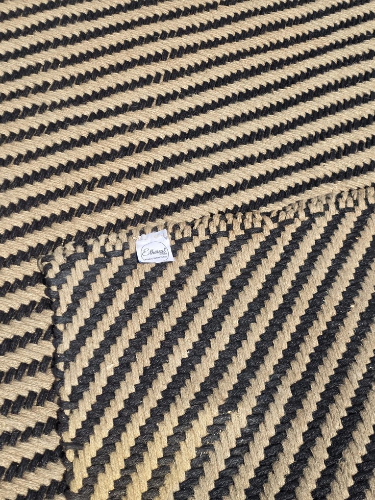 Χαλί γιούτα φυσικό - μαύρο 200x290εκ.